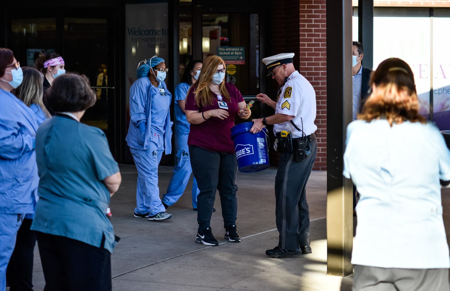 First responders show support for health care workers at local hospitals