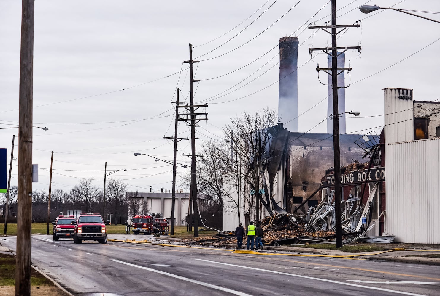 Aftermath of vacant warehouse fire in Middletown