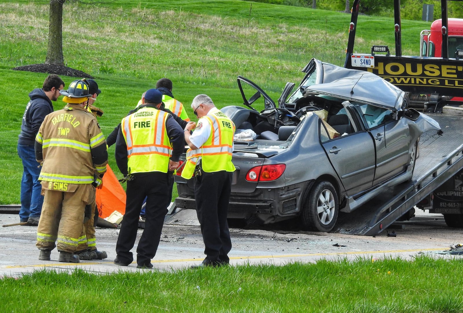 Two women died after one vehicle struck another Friday morning, April 16, 2021, on Ohio 4 in front of Butler Tech in Fairfield Twp. The case remains under investigation. NICK GRAHAM/STAFF