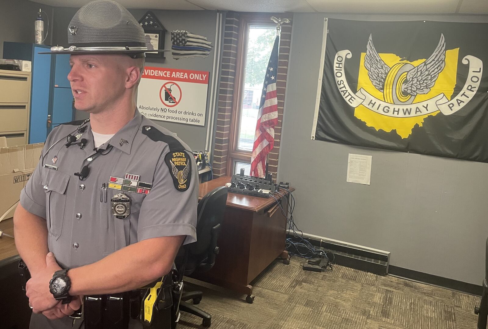 Ohio State Highway Patrol Sgt. Tyler Ross said Montgomery County is fourth in the state in distracted driving-related crashes after Cuyahoga, Hamilton and Franklin counties. NICK BLIZZARD/STAFF PHOTO