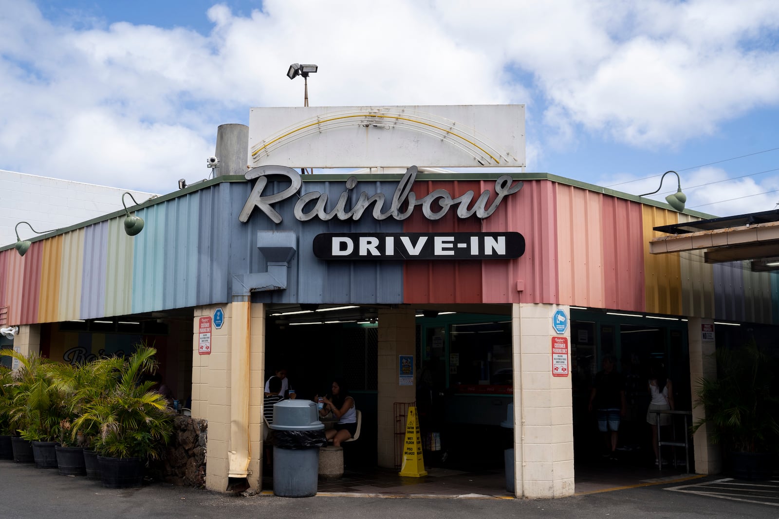 The Rainbow Drive-In, a popular local eatery in Honolulu, is seen on Thursday, Aug. 22, 2024, in Honolulu, Hawaii. (AP Photo/Mengshin Lin)