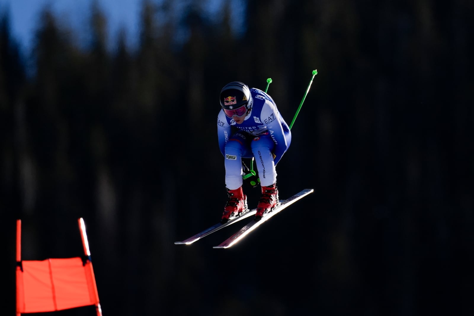 Italy's Sofia Goggia competes during a women's World Cup downhill skiing race, Saturday, Dec. 14, 2024, in Beaver Creek, Colo. (AP Photo/John Locher)