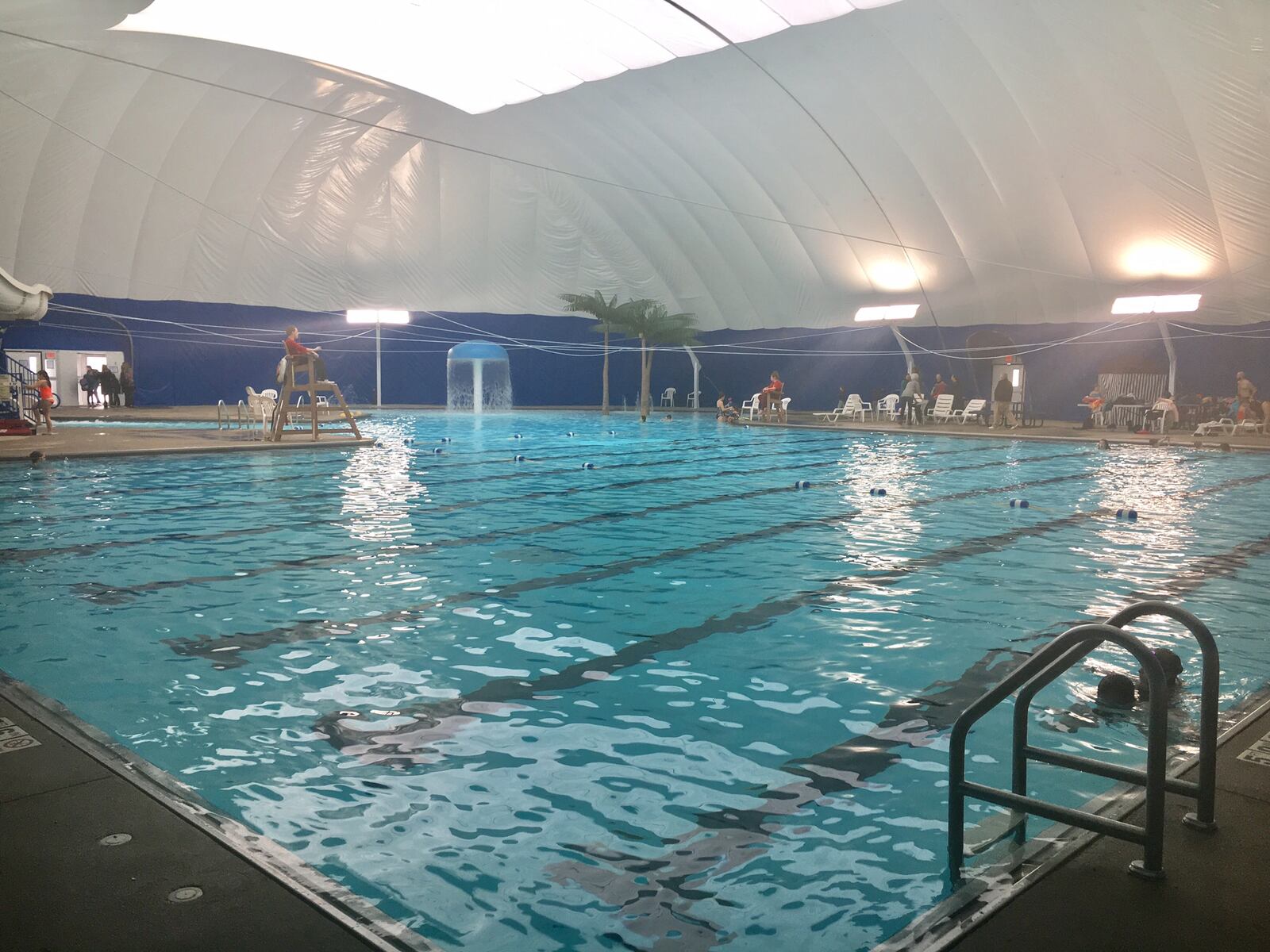 It may be the coldest so far this winter outside but inside Liberty Township’s Lakota YMCA giant, new pool dome it’s a balmy 84 degrees. The pressurized, 25,000-square-foot bubble is the largest in Butler County and has now doubled the water capacity offerings of the YMCA for year around aquatic fun.