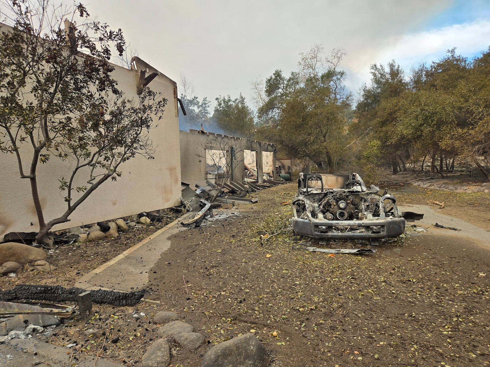 This photo provided by Los Angeles County Department of Parks and Recreation shows wildfire damage at the Eaton Canyon Nature Center on Wednesday, Jan. 8, 2025 Pasadena, Calif. (Los Angeles County Department of Parks and Recreation via AP)