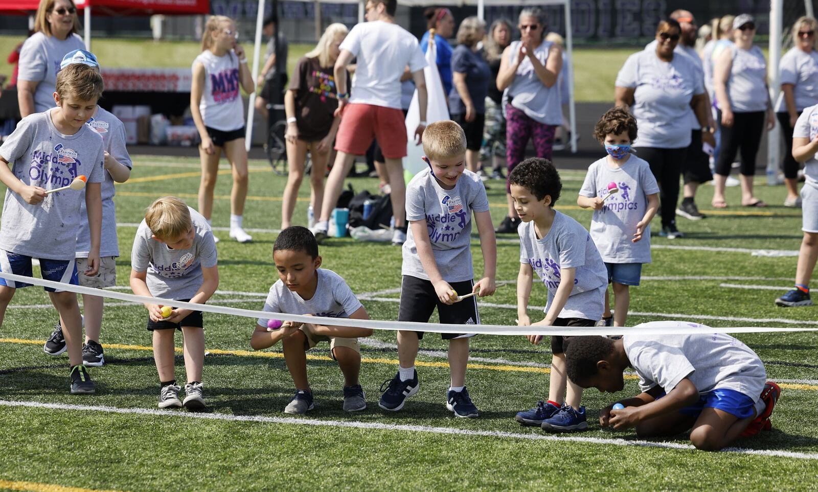 Middletown schools held their Middie Olympics day Thursday, May 12, 2022 at Middletown High School. Community and student volunteers helped and students from all Middletown schools participated. NICK GRAHAM/STAFF