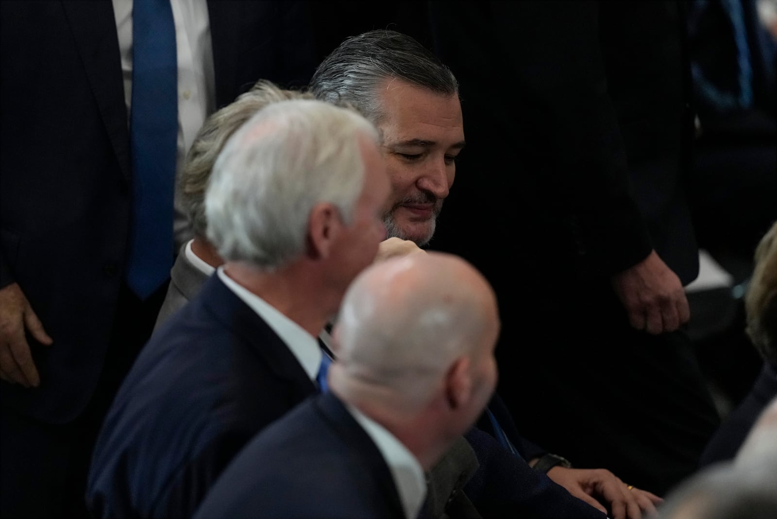 Sen. Ted Cruz, R-Texas, arrives before the 60th Presidential Inauguration in the Rotunda of the U.S. Capitol in Washington, Monday, Jan. 20, 2025. (AP Photo/Julia Demaree Nikhinson, Pool)