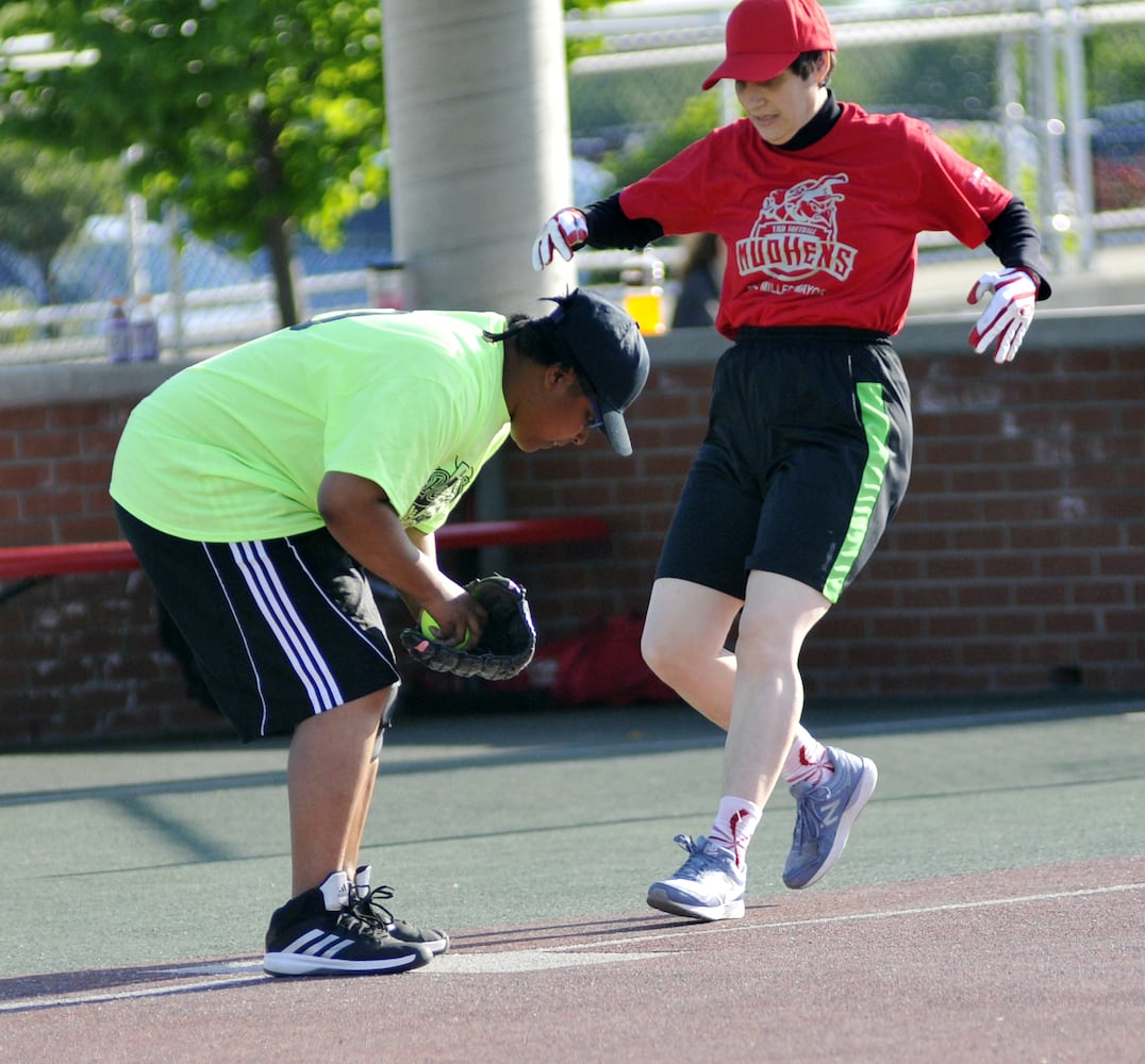 Ball games at Joe Nuxhall Miracle League Field