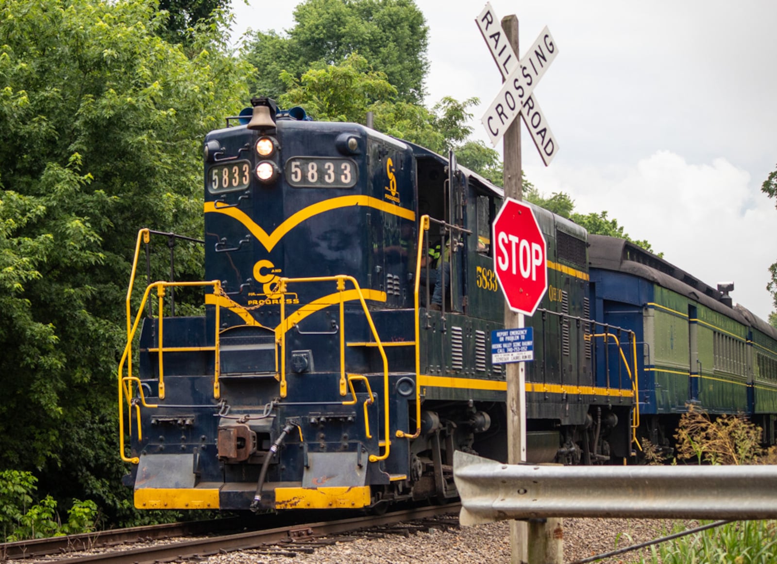 C&O 5833 is one of the vintage diesel locomotives used to pull most of the railroad's trains. Contributed