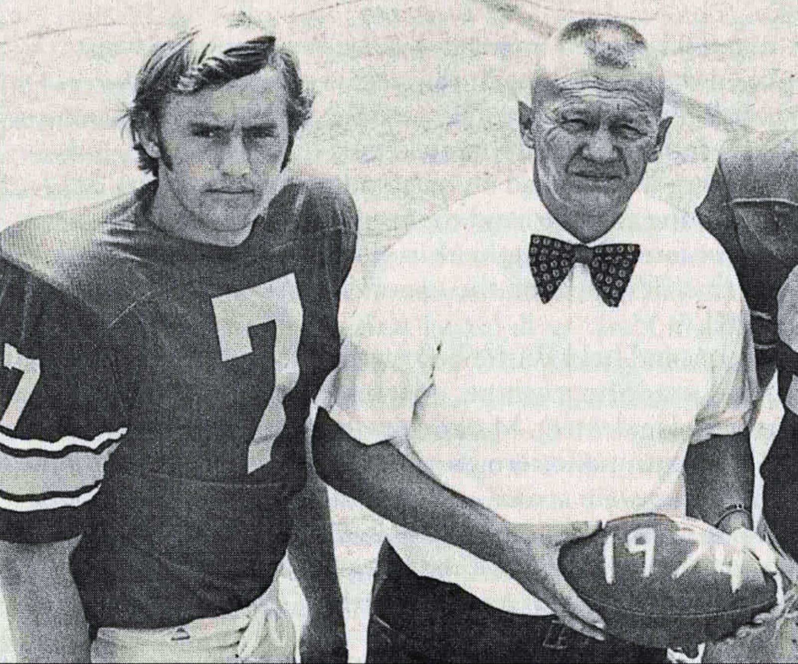 Jim (left) and Lee Tressel (right) in 1974. PHOTO COURTESY BALDWIN WALLACE UNIVERSITY