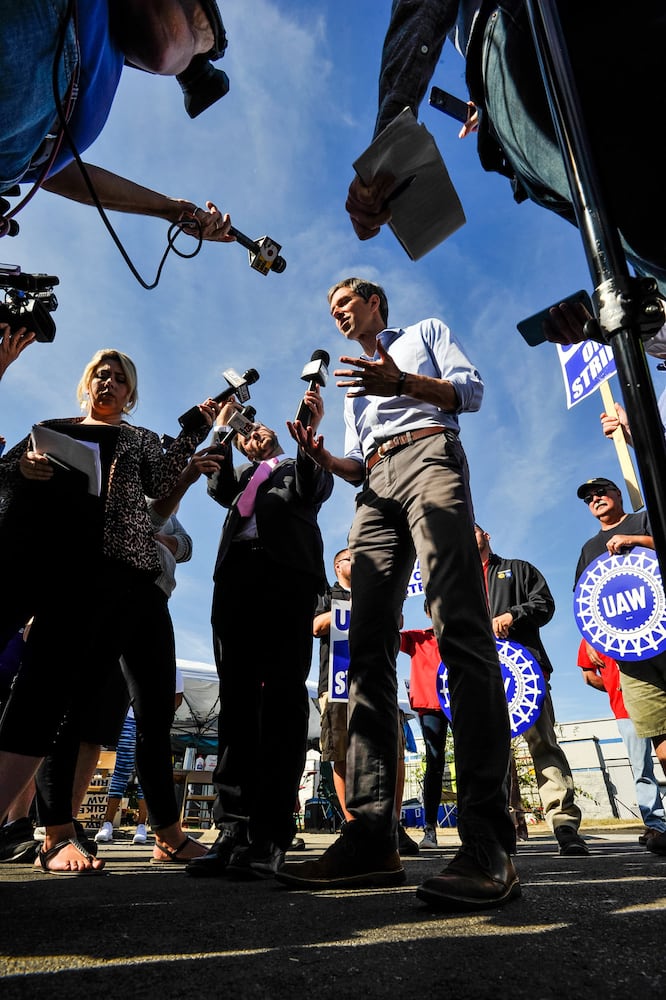 Presidential candidate visits UAW workers on strike in  West Chester