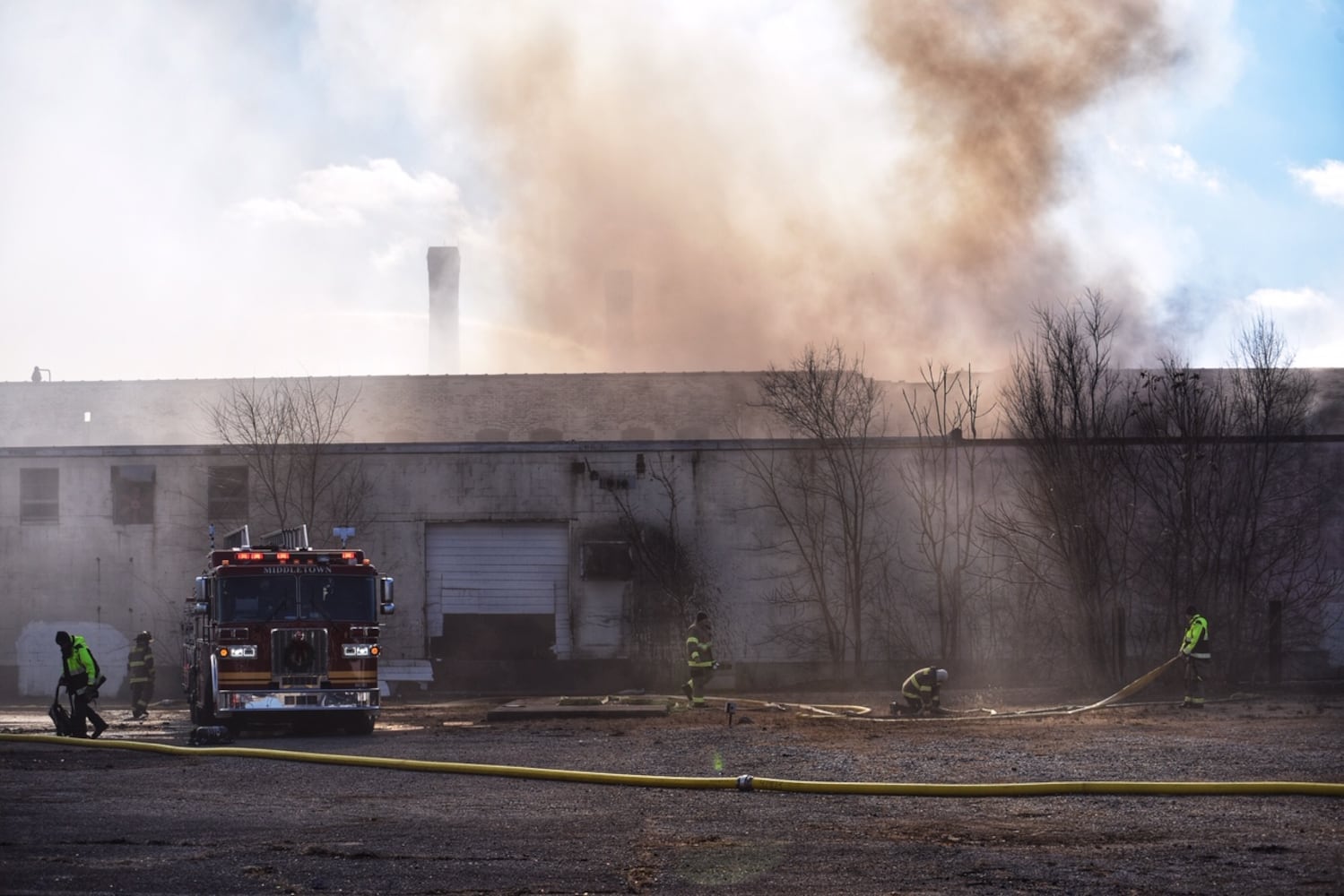 PHOTOS: Large fire at old Middletown Paperboard building on New Year’s Day