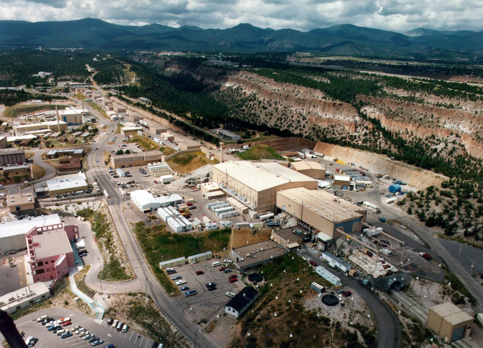 FILE - This undated file aerial view shows the Los Alamos National Laboratory in Los Alamos, N.M.(Albuquerque Journal via AP, File)