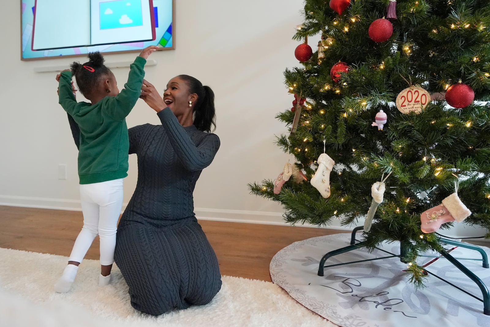 Michigan Supreme Court Justice Kyra Harris Bolden at home, Monday, Dec. 2, 2024, in Farmington, Mich. Justice Bolden is the first Black woman to be elected to the Michigan Supreme Court. (AP Photo/Carlos Osorio)