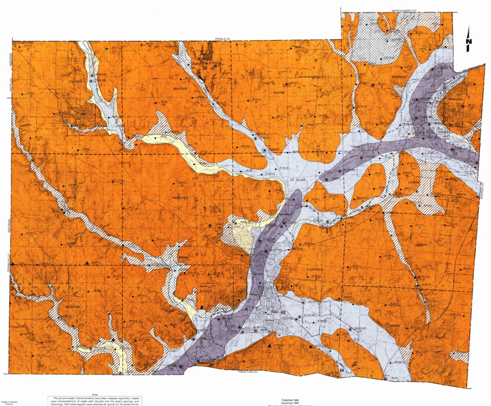 A map of Butler County, Ohio's groundwater sources. CONTRIBUTED: gwconsortium.org