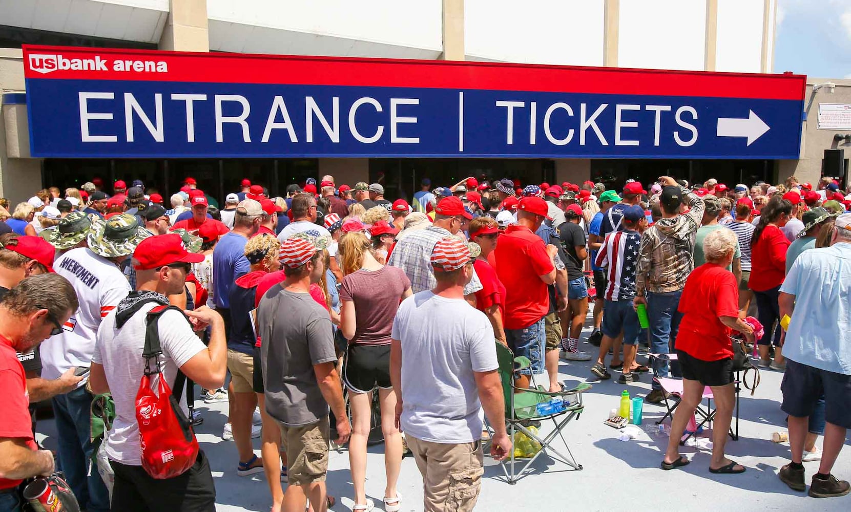 PHOTOS Crowd arrives for President Donald Trump rally in Cincinnati