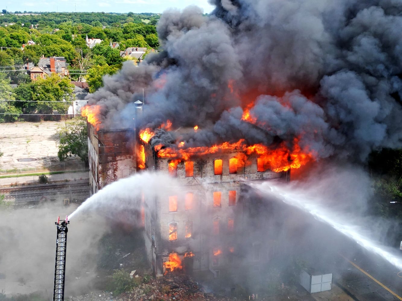 Fire in former Beckett Paper building in Hamilton