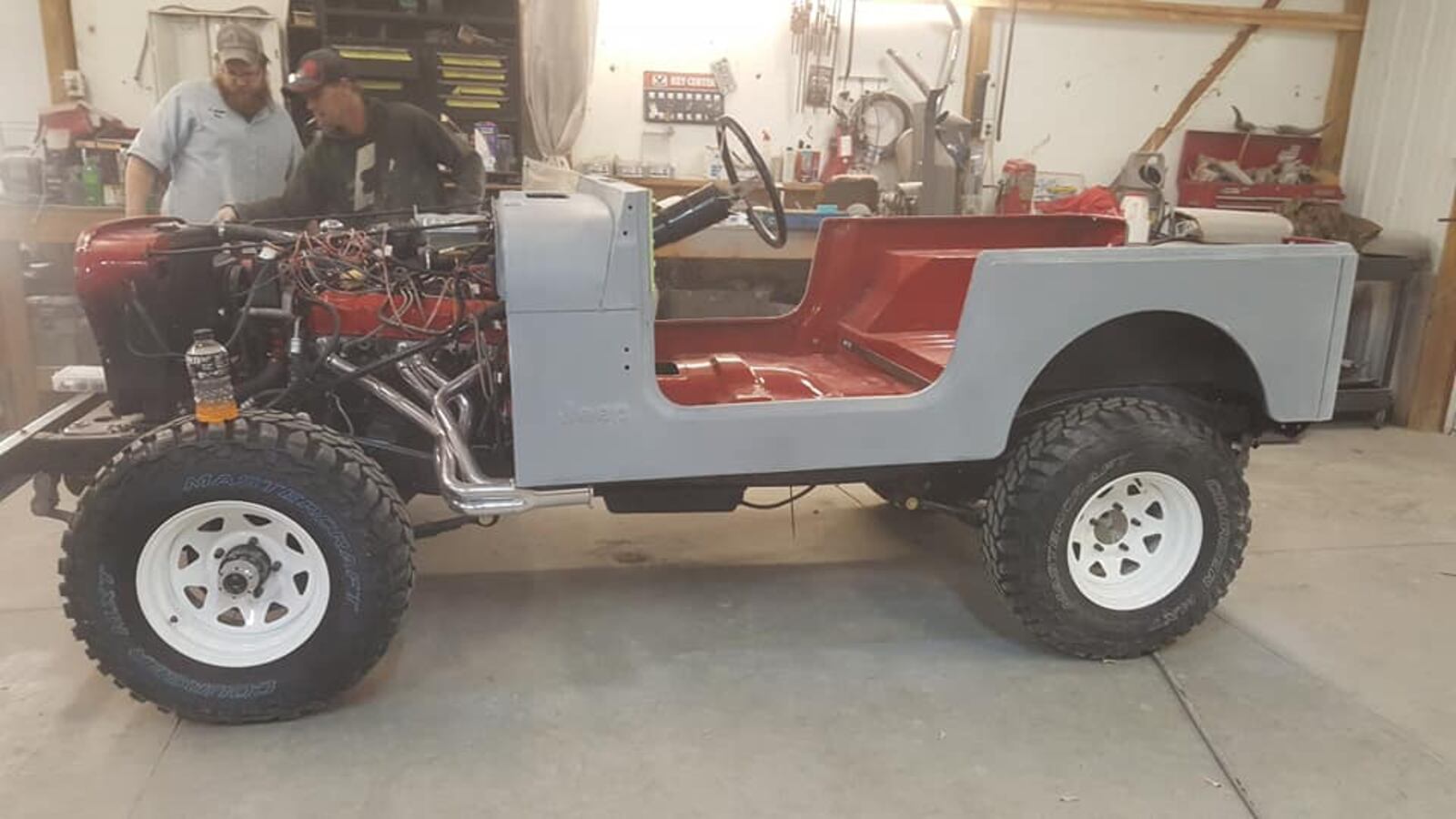 Numerous volunteers spent the last five months rebuilding a 1979 Jeep for an Air Force veteran diagnosed with Lou Gehrig's disease. Bill Hammock was surprised Saturday when his Jeep was delivered. SUBMITTED PHOTO