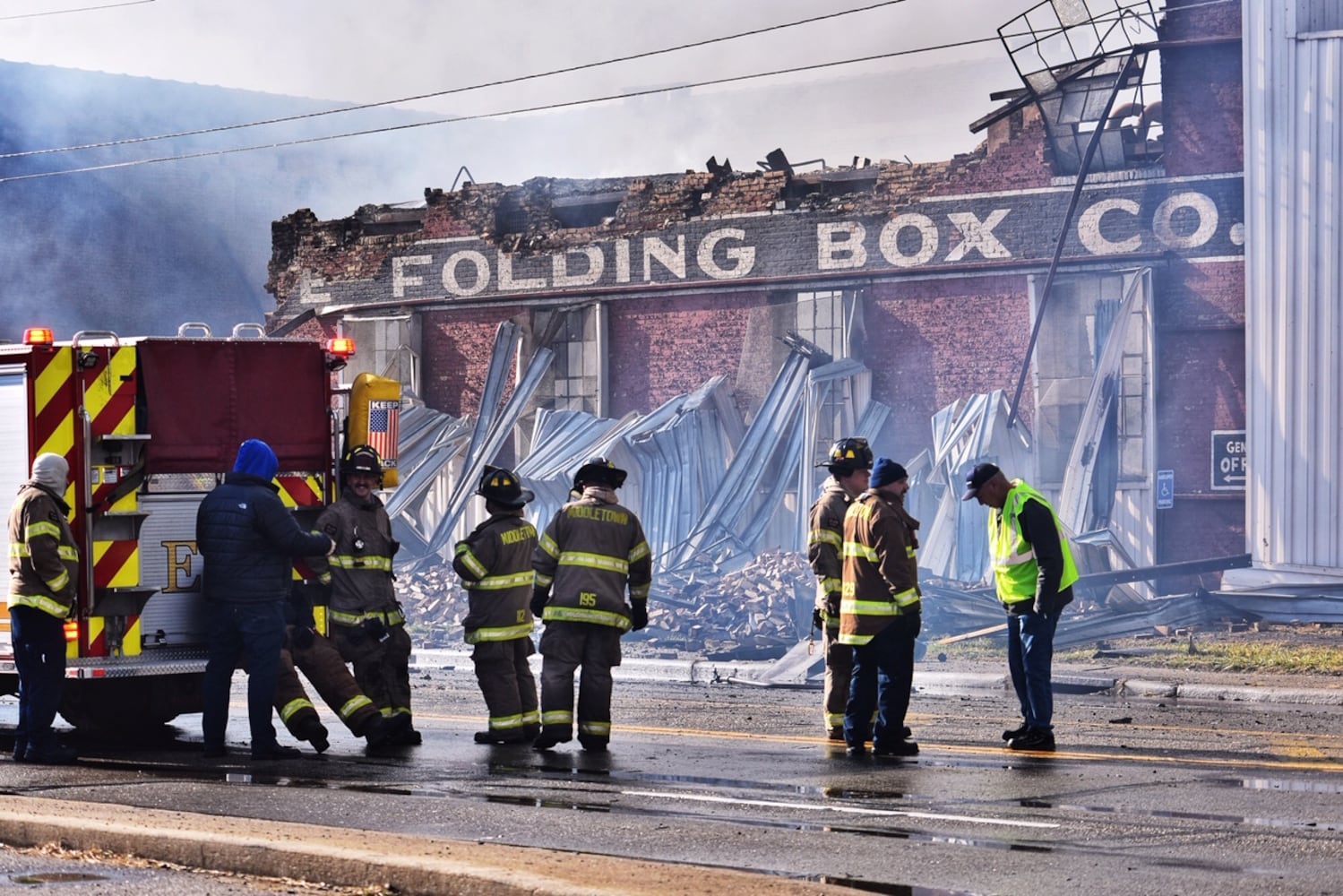 PHOTOS: Large fire at old Middletown Paperboard building on New Year’s Day