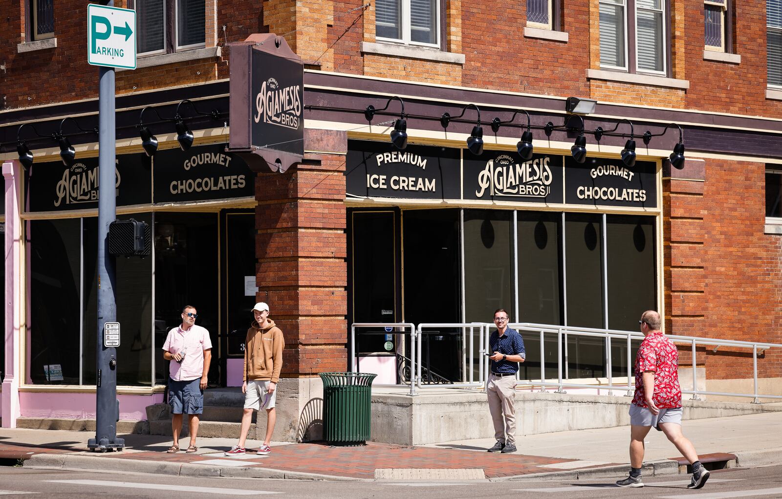 Aglamesis Bros. will open at 304 Main St. on Oct. 10 in Hamilton's urban core. Pictured is a file photo of the installed signage for their new ice cream and chocolate shop. NICK GRAHAM/STAFF