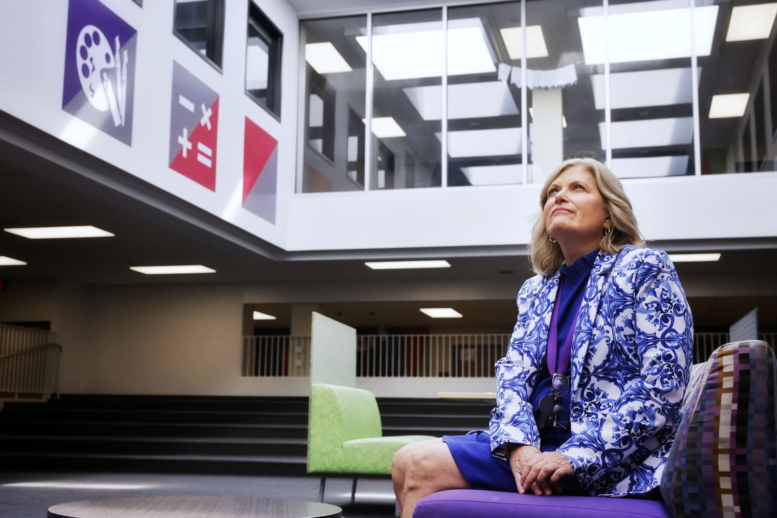 Middletown city schools superintendent Deborah Houser shows some of the new features at Middletown High School like this garden and greenhouse area. NICK GRAHAM/STAFF