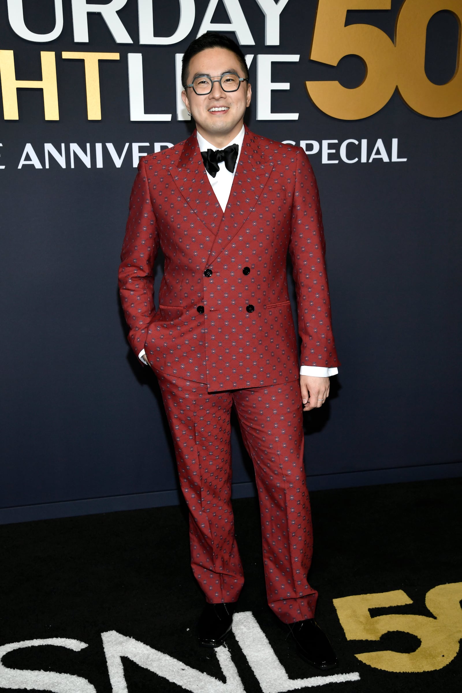 Bowen Yang attends "SNL50: The Anniversary Special" at Rockefeller Plaza on Sunday, Feb. 16, 2025, in New York. (Photo by Evan Agostini/Invision/AP)