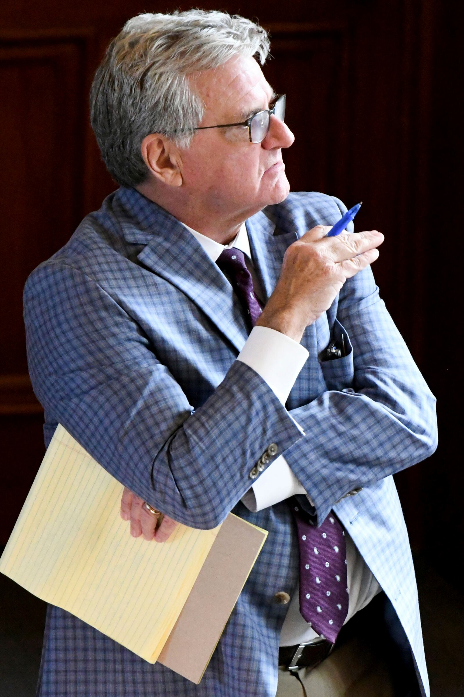 Defense attorney Kevin Horan makes an opening statement during the trial of Sheldon Timothy Herrington Jr., who is on trial for the murder of University of Mississippi student Jimmie "Jay" Lee, in Oxford, Miss. on Tuesday, Dec. 3, 2024. (Bruce Newman/The Northeast Daily Journal via AP, Pool)