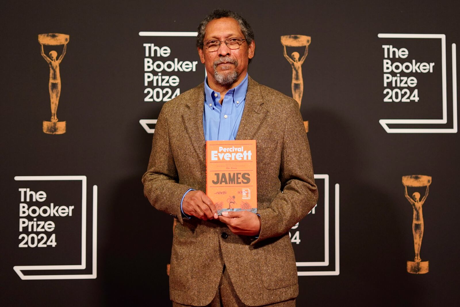 Percival Everett arrives at the Booker Prize award dinner in London, Tuesday, Nov. 12, 2024. (AP Photo/Alberto Pezzali)