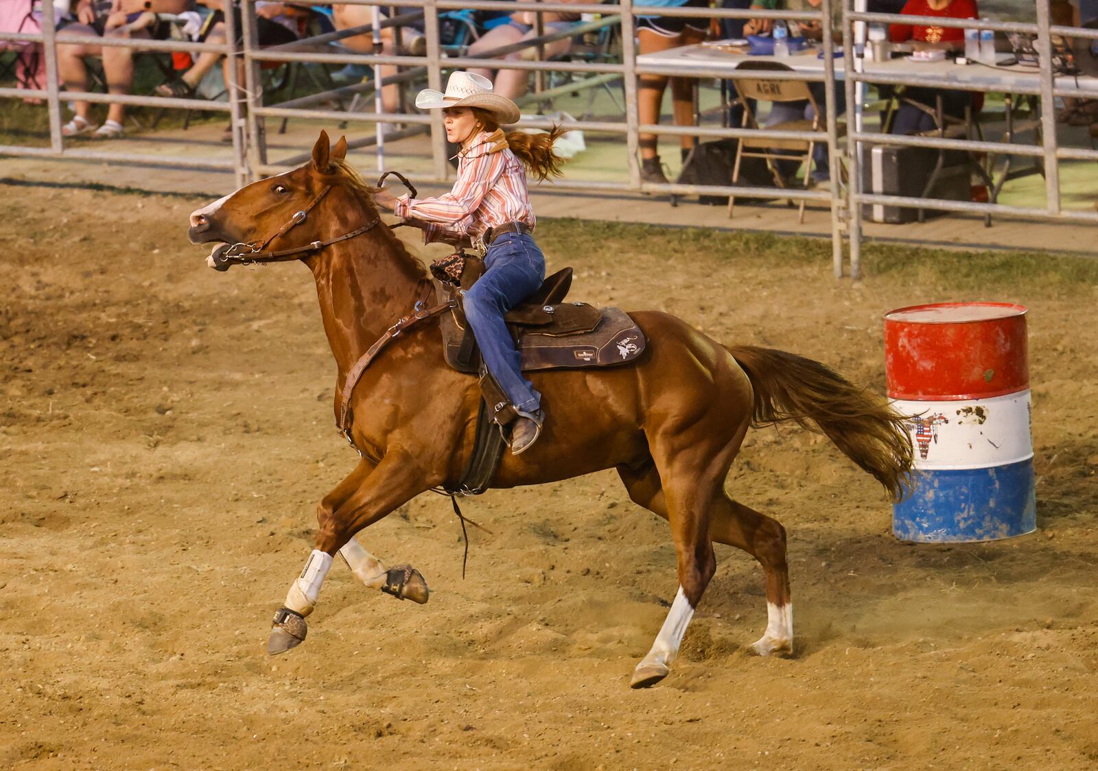 Broken Horn Rodeo provided the entertainment in the grandstands at the Butler County Fair Tuesday night, July 27, 2021 in Hamilton. NICK GRAHAM / STAFF