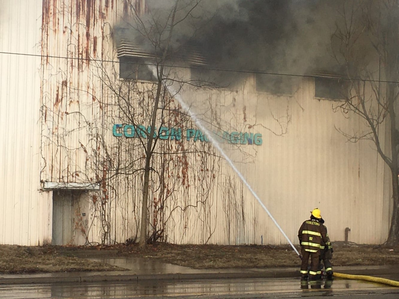 PHOTOS: Large fire at old Middletown Paperboard building on New Year’s Day