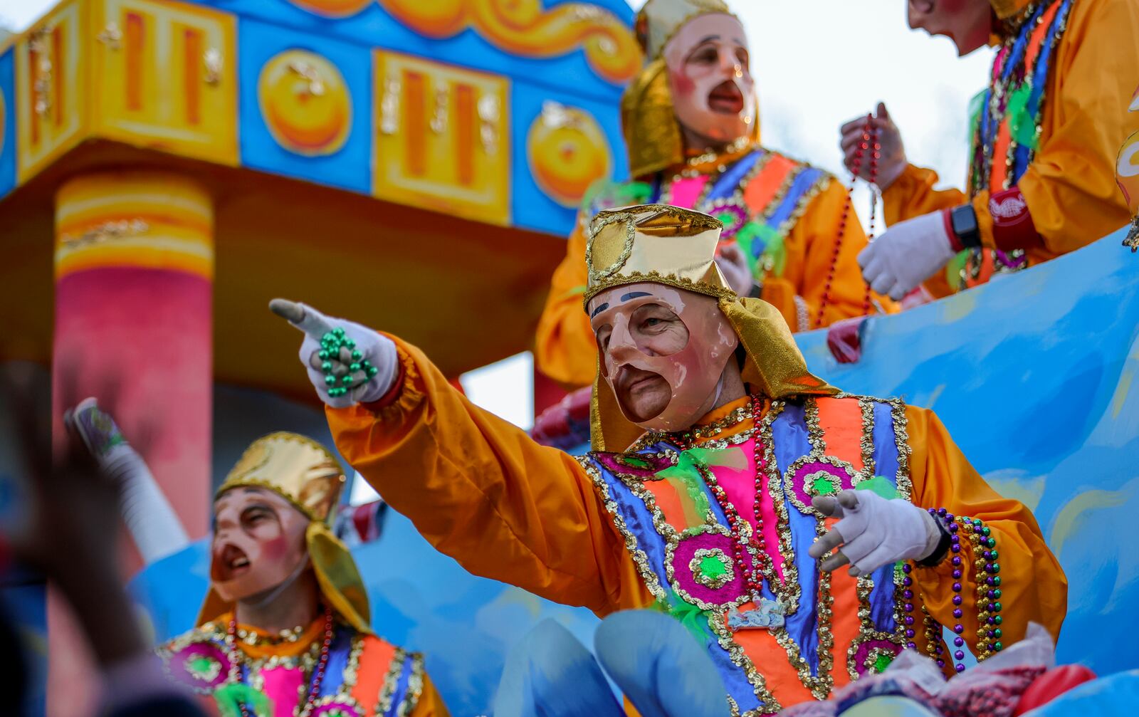 FILE - The Krewe of Proteus rolls on the Uptown route with the theme "Divine Tricksters" in New Orleans on Monday, Feb. 28, 2022. (Brett Duke/The Times-Picayune/The New Orleans Advocate via AP, File)