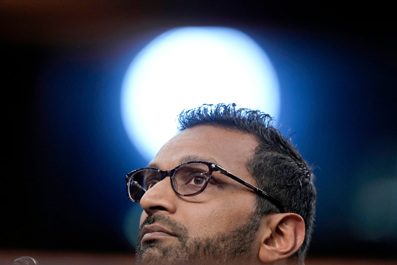 FILE - Kash Patel, President Donald Trump's choice to be director of the FBI, appears before the Senate Judiciary Committee for his confirmation hearing, at the Capitol in Washington, Jan. 30, 2025. (AP Photo/Ben Curtis, File)