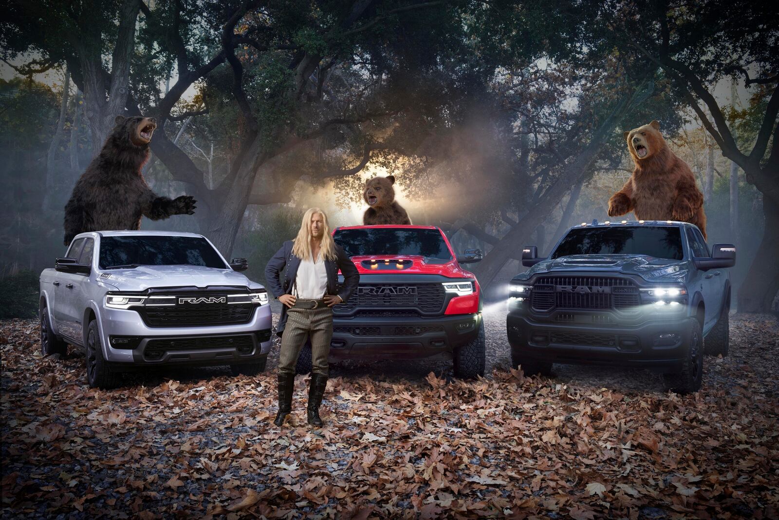 This photo provided by Dodge Ram shows the Dodge Ram 2025 Super Bowl NFL football spot. (Dodge Ram via AP)