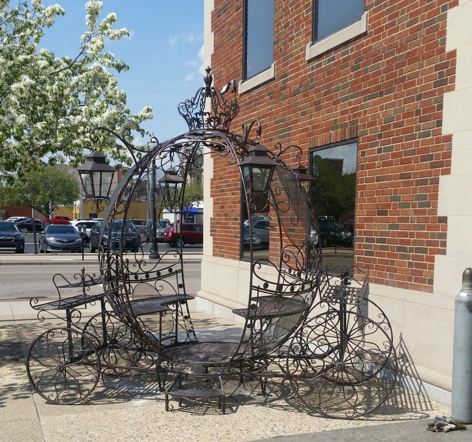 High school students from Butler Tech's welding program recently completed a full-size, fairy tale carriage for a downtown Hamilton events center. The public art, which is on display in front of the Benison Events and Coworking facility, is the latest public project for the award-winning career learning program. (Provided Photo\Journal-News)