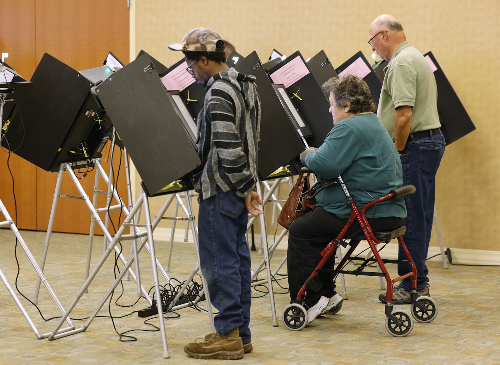 People came to vote on the first day of early voting Tuesday, Oct. 8, 2024 at Butler County Board of Elections in Hamilton. NICK GRAHAM/STAFF