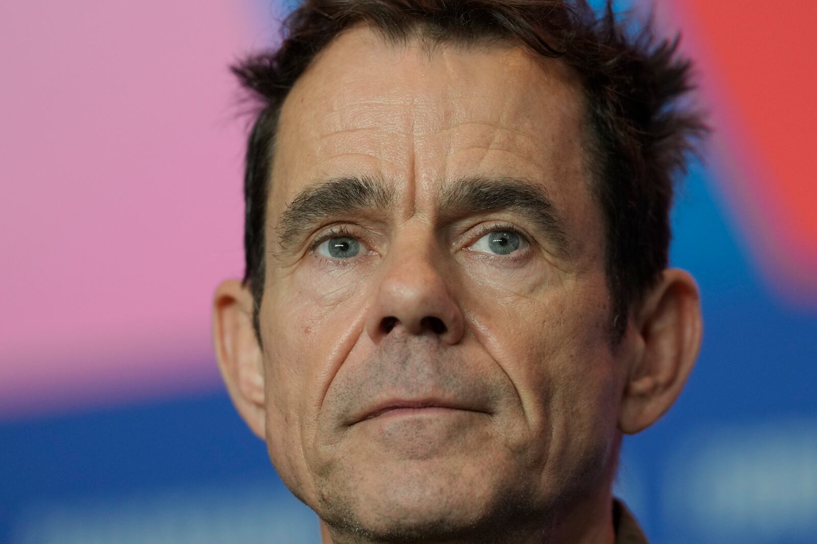 Director Tom Tykwer attends a news conference for the film 'Das Licht' at the International Film Festival, Berlinale, in Berlin, Thursday, Feb. 13, 2025. (AP Photo/Markus Schreiber)