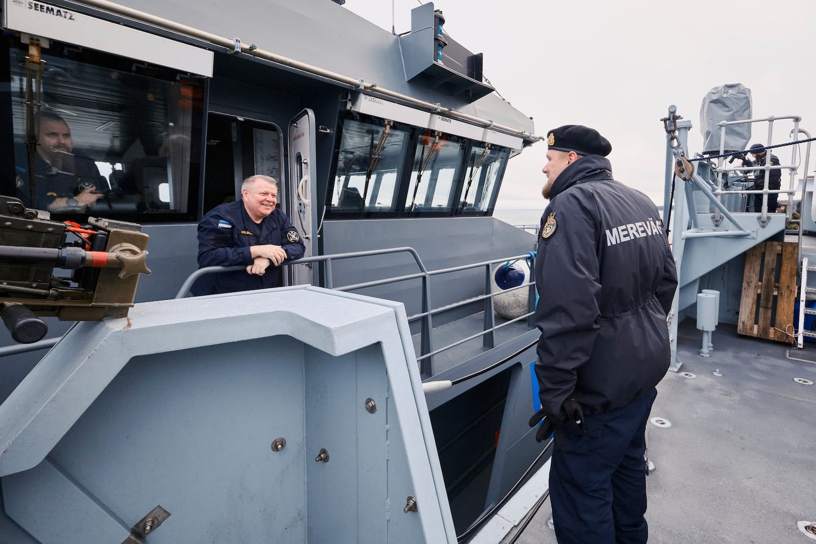 Estonian naval ships sail in the Baltic Sea on Thursday, Jan. 9, 2025, as part of stepped-up NATO patrols in the region following suspected sabotage of undersea cables. (AP Photo/Hendrik Osula)