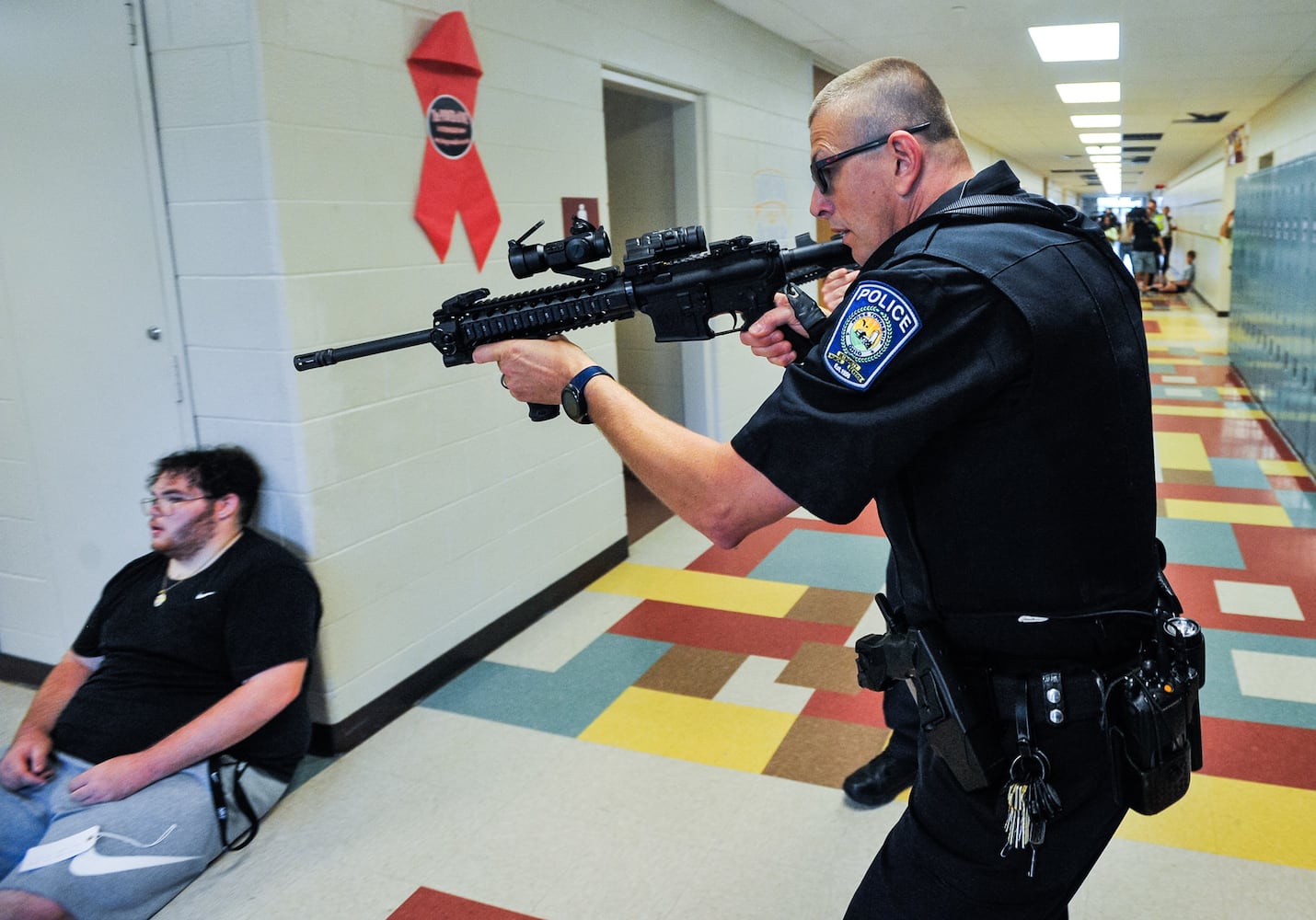 Active shooter training at Ross Middle School