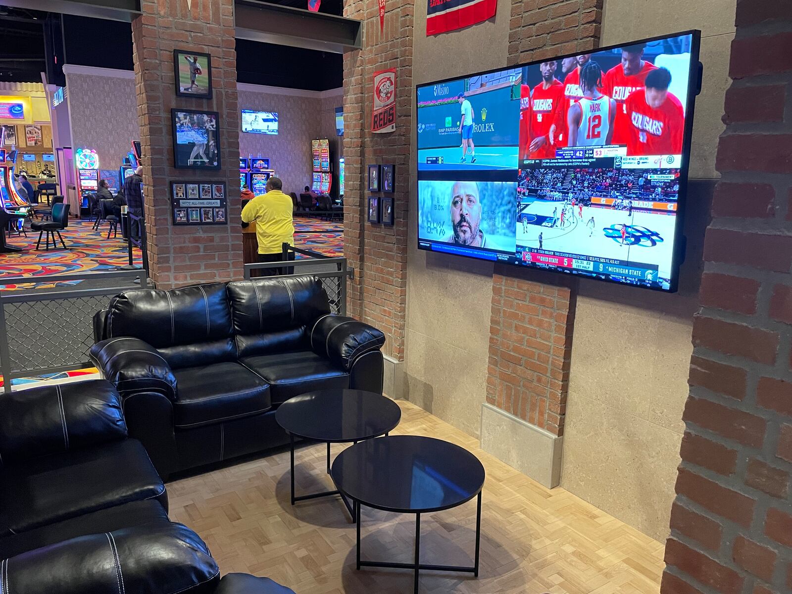 Barstool Sportsbook, a restaurant and bar, is located inside Hollywood Gaming at Dayton Raceway. NATALIE JONES/STAFF