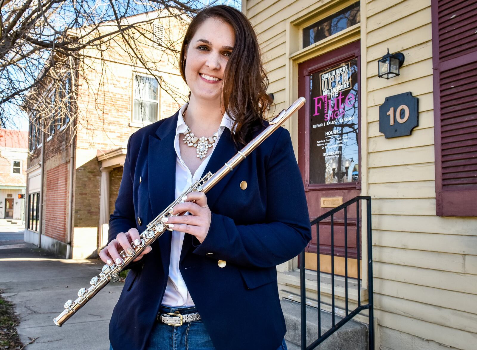 Becki Chesnes has moved her business, The Flute Shop, to 10 South D Street in Hamilton. The business focuses on flute sales, lessons and repair. Chesnes has been in business for three years but recently moved out of The Fitton Center to the new location. NICK GRAHAM/STAFF