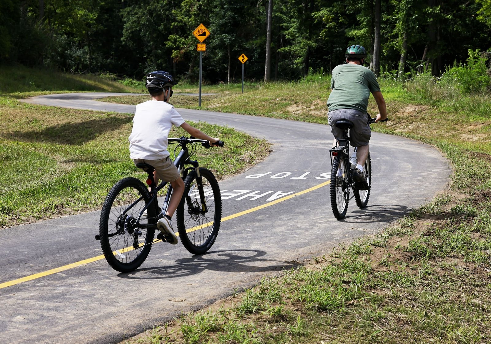 The Great Miami River Trail Timberhill extension opened Friday, Aug. 12, 2022. The trail extended through to the Rentschler Forest MetroPark Timberhill area. NICK GRAHAM/STAFF