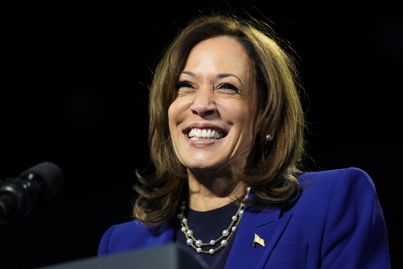 Democratic presidential nominee Vice President Kamala Harris speaks during a campaign rally at the Reno Events Center in Reno, Nev., Thursday, Oct. 31, 2024. (AP Photo/Susan Walsh)