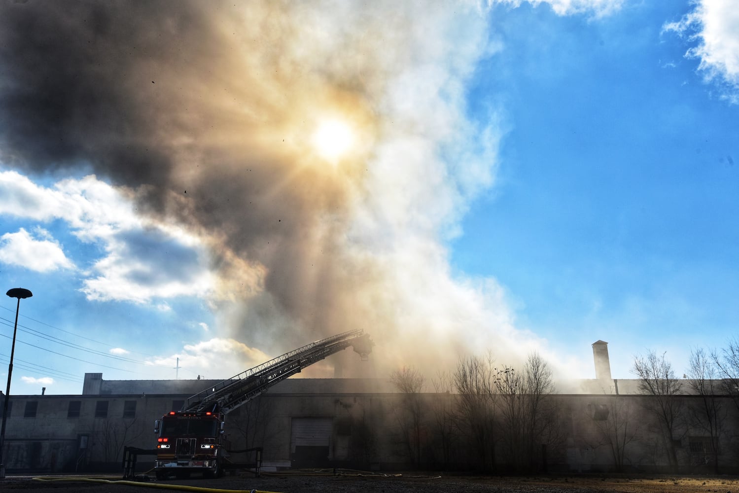 PHOTOS: Large fire at old Middletown Paperboard building on New Year’s Day