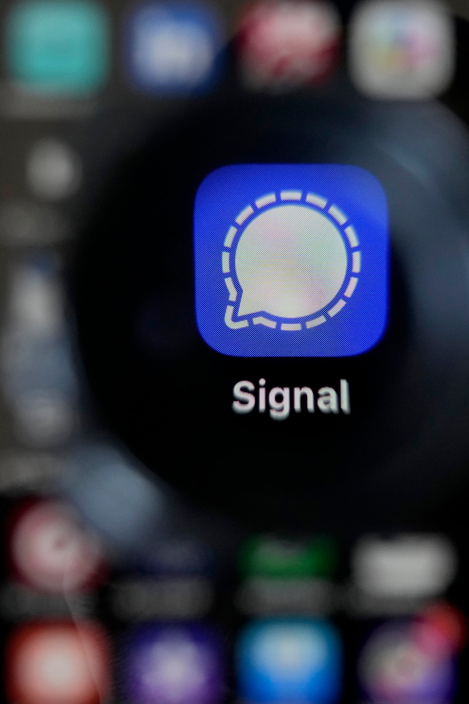 The Signal app is shown on a mobile phone in San Francisco, March 18, 2025. (AP Photo/Jeff Chiu)