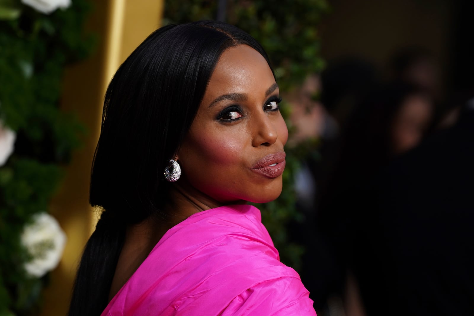 Kerry Washington arrives at the 82nd Golden Globes on Sunday, Jan. 5, 2025, at the Beverly Hilton in Beverly Hills, Calif. (Photo by Jordan Strauss/Invision/AP)