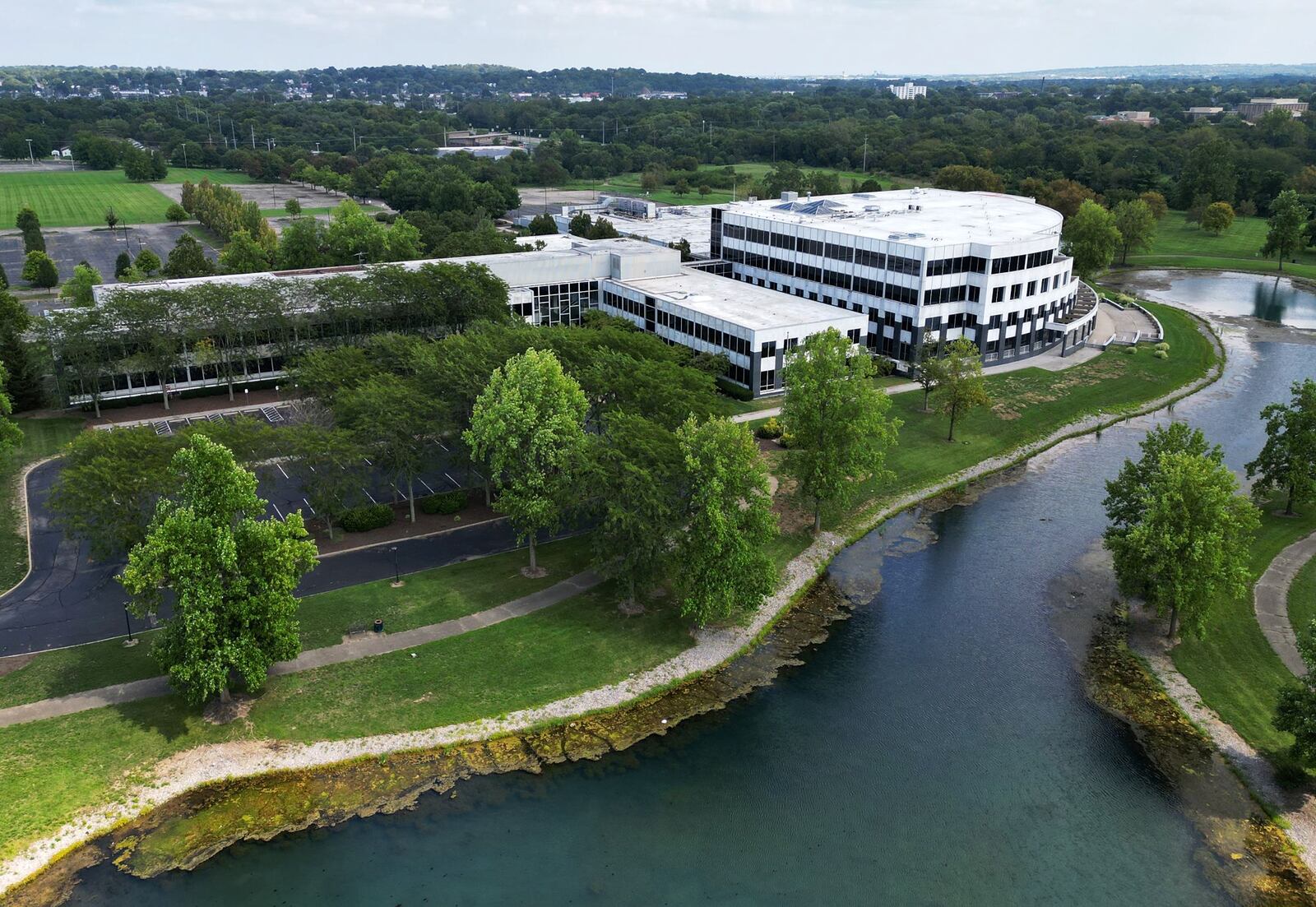 The former Vora Tech building on Knightsbridge will be developed into an advanced manufacturing hub owned by Miami University Hamilton but will be operated by the school and Butler Tech. NICK GRAHAM/STAFF