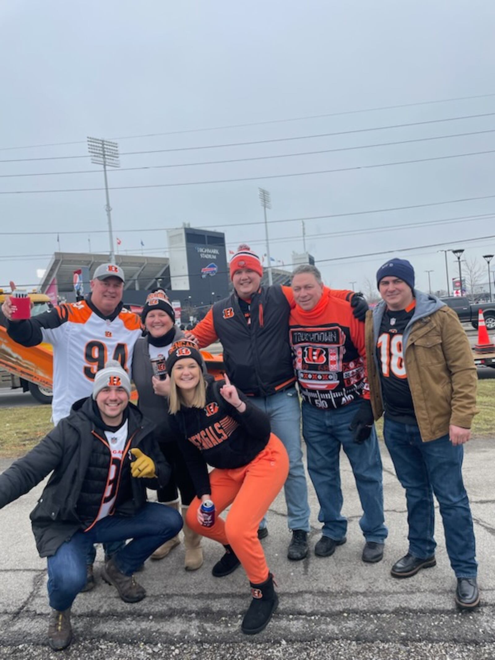 Middletown City Manager Paul Lolli (back row wearing sweater) and several friends attended the Bengals AFC Divisional game against the Buffalo Bills on Jan. 22. SUBMITTED PHOTO