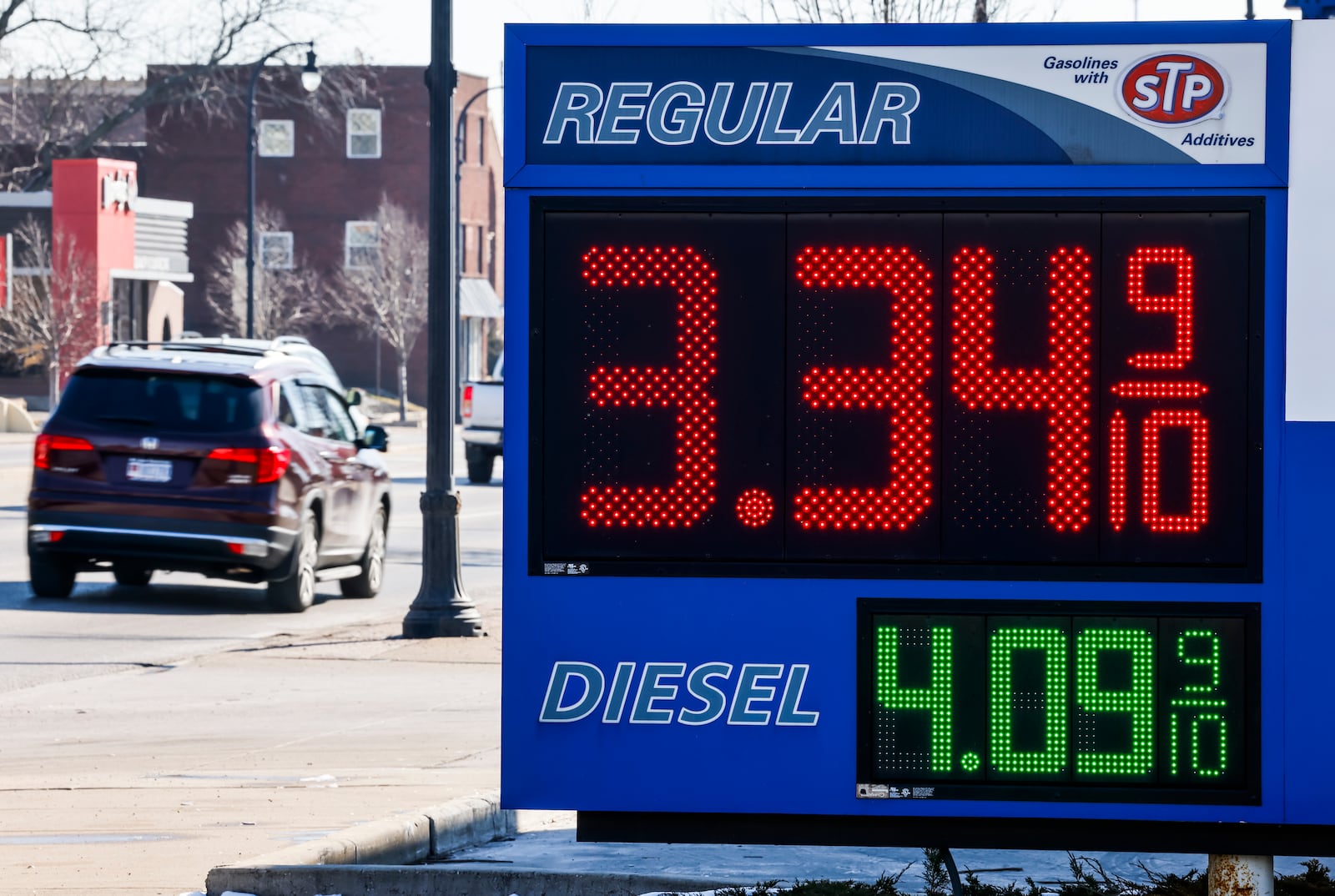 Gas prices are on the rise over last week in Butler County and throughout the region. The average price of gas nationwide has increased for the past four weeks, with the average price in Ohio climbing 30 cents between Feb. 8 and Feb. 15, according to AAA. NICK GRAHAM/STAFF