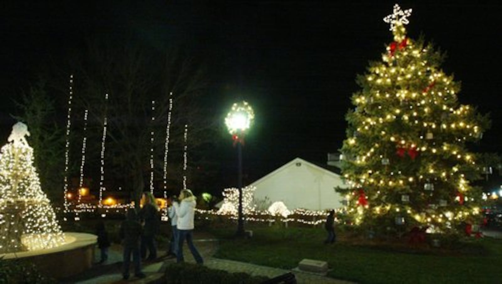 People look at the lights Friday, Nov. 27, 2009, during Lebanon's Christmas Tree Lighting. The event featured carolers, carriage rides and Santa.