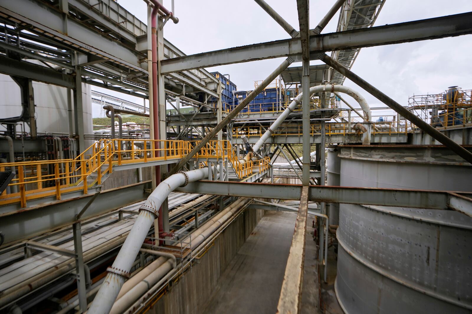 The Cobre Panamá copper mine, owned by Canada's First Quantum Minerals, in Donoso, Panama, Friday, March 21, 2025, during a press tour of the mine after it was closed by Panama's Supreme Court that ruled the government concession was unconstitutional. (AP Photo/Matias Delacroix)