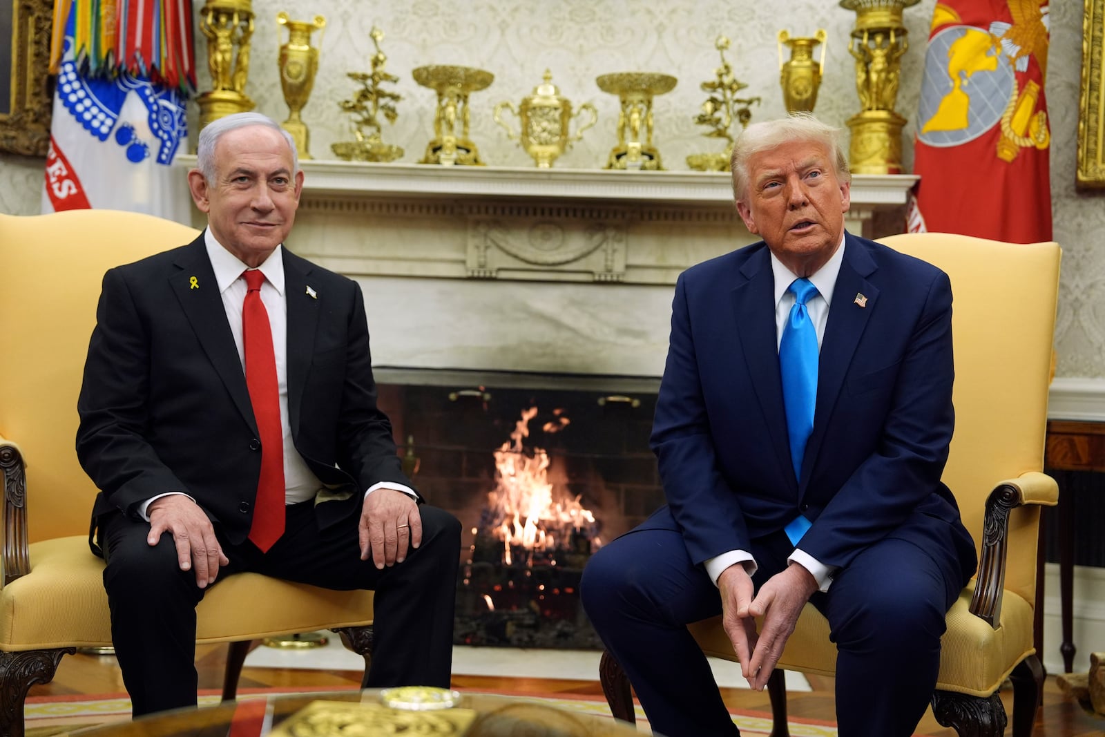 President Donald Trump meets with Israel's Prime Minister Benjamin Netanyahu in the Oval Office of the White House, Tuesday, Feb. 4, 2025, in Washington. (AP Photo/Evan Vucci)